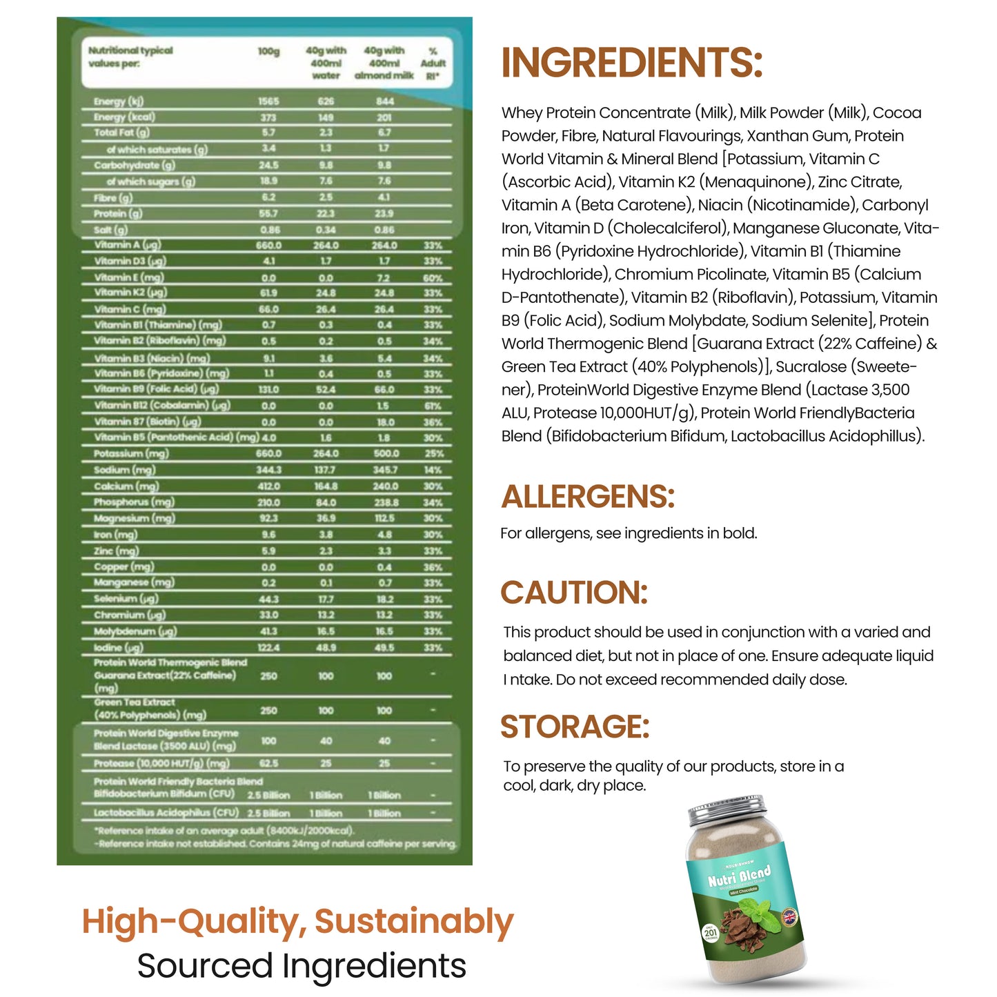 Mint Chocolate Meal Replacement Shake